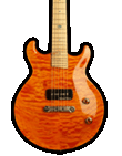 Scaled-down guitar Honduran Mahogany body with carved B.C. quilted Maple top and Maple binding