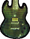 SG shaped Maple guitar, custom Marijuana leaf inlay
