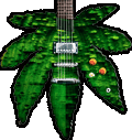 Marijuana shape guitar, green finish